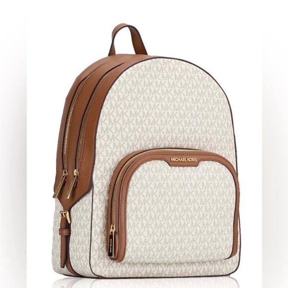 Michael Kors White and Tan Backpack main image 5